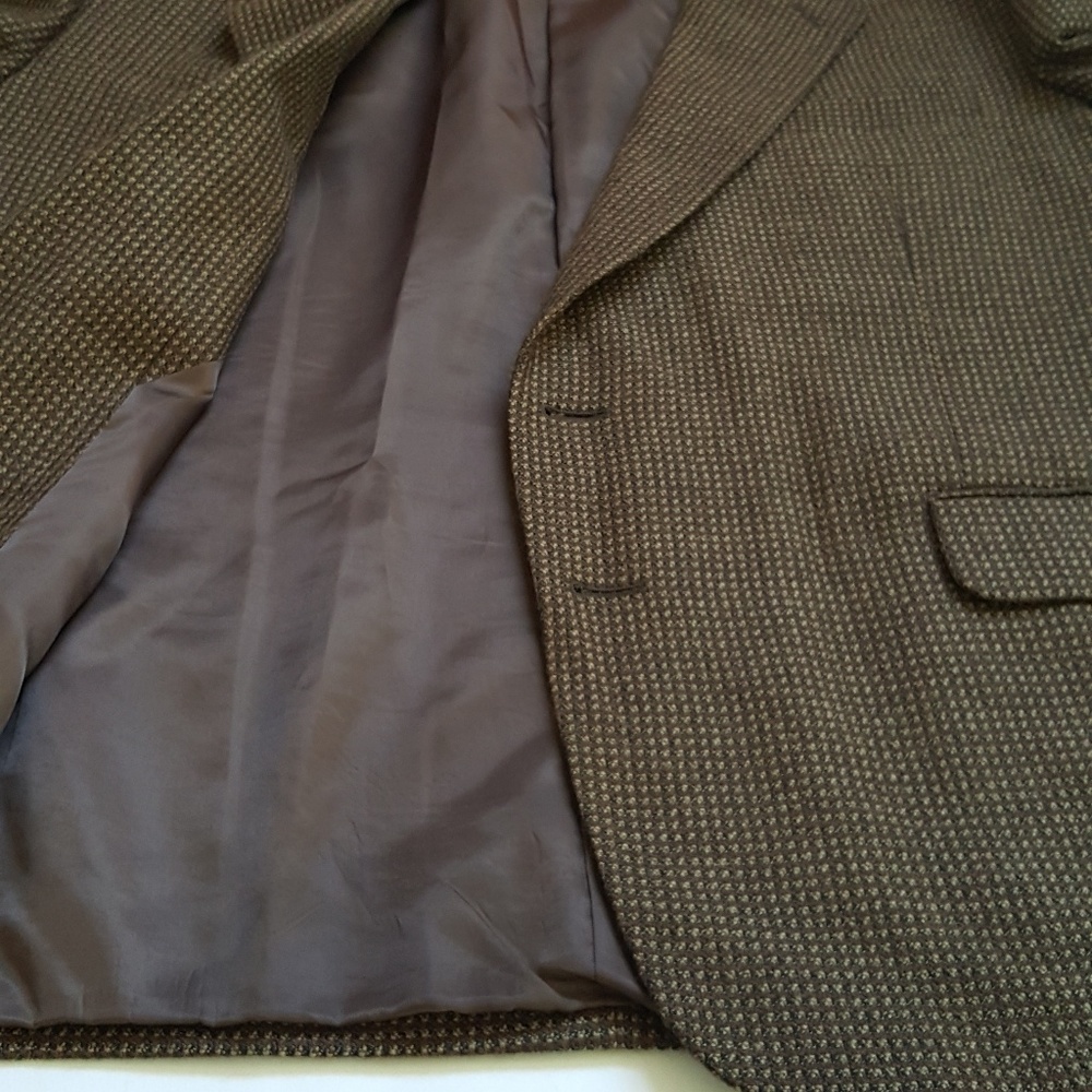 André Vachon Wool Alpaca Multicolor Brown Blazer 46S - Picture 6 of 8